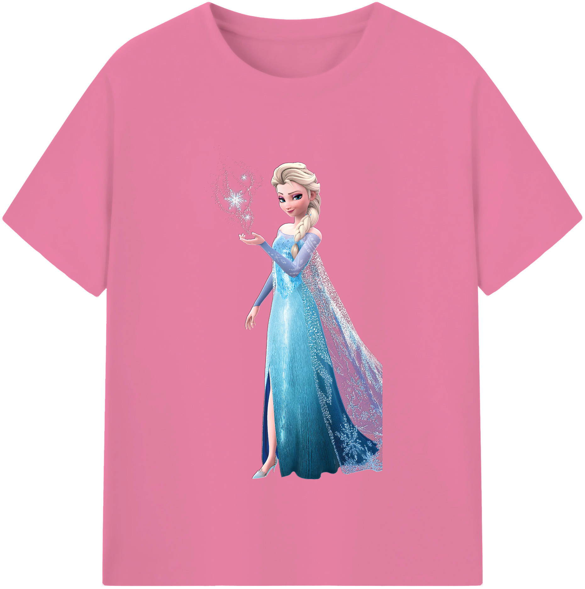 （画像用） アナと雪の女王 アンナ エルサ Frozen Anna Elsa 綿100％半袖Tシャツ（フロントプリント）